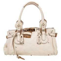 Pre Owned Chloe Cream Leather Medium Paddington Satchel