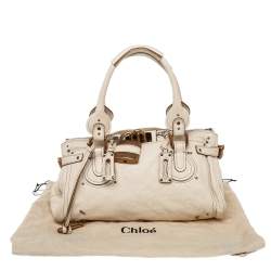 Pre Owned Chloe Cream Leather Medium Paddington Satchel