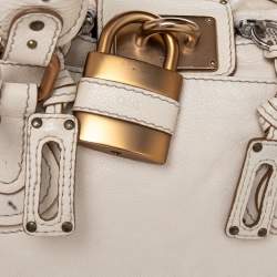 Pre Owned Chloe Cream Leather Medium Paddington Satchel