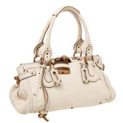 Pre Owned Chloe Cream Leather Medium Paddington Satchel