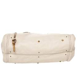 Pre Owned Chloe Cream Leather Medium Paddington Satchel