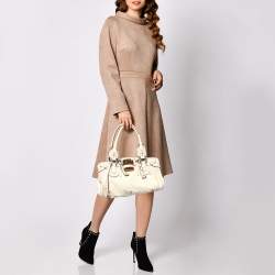 Pre Owned Chloe Cream Leather Medium Paddington Satchel