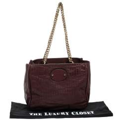 Pre Owned Chloe Burgundy Leather Chain Tote 