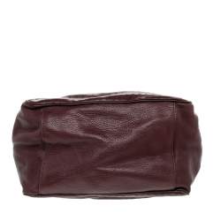 Pre Owned Chloe Burgundy Leather Chain Tote 