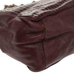 Pre Owned Chloe Burgundy Leather Chain Tote 