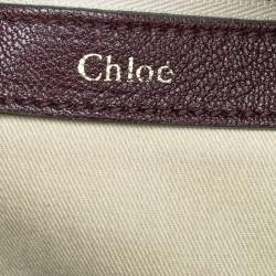 Pre Owned Chloe Burgundy Leather Chain Tote 