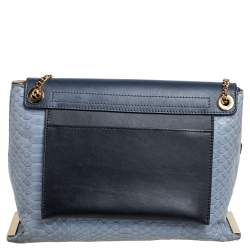 Pre Owned Chloe Tri Color Python And Leather Medium Clare Shoulder Bag