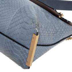 Pre Owned Chloe Tri Color Python And Leather Medium Clare Shoulder Bag