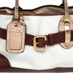 Chloe Multicolor Leather, Canvas and Python Tote