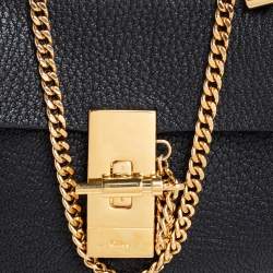 مملوكة مسبقًا Chloe Black Grained Leather Nano Drew Shoulder Bag