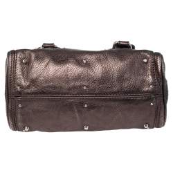 Pre Owned Chloe Metallic Brown Leather Mini Paddington Bag