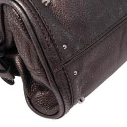 Pre Owned Chloe Metallic Brown Leather Mini Paddington Bag