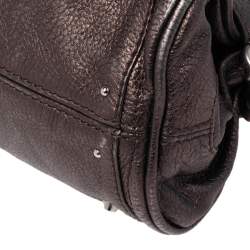 Pre Owned Chloe Metallic Brown Leather Mini Paddington Bag