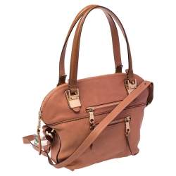 Pre Owned Chloe Brown Leather Medium Angie Satchel