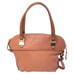 Pre Owned Chloe Brown Leather Medium Angie Satchel