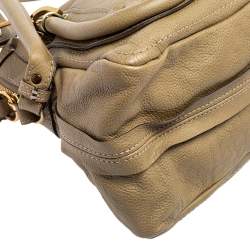Pre Owned Chloe Khaki Green Leather Small Paraty Satchel