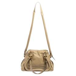 Pre Owned Chloe Khaki Green Leather Small Paraty Satchel