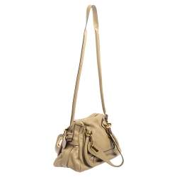 Pre Owned Chloe Khaki Green Leather Small Paraty Satchel