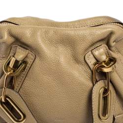 Pre Owned Chloe Khaki Green Leather Small Paraty Satchel