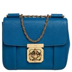 Chloé Blue Leather Small Elsie Shoulder Bag