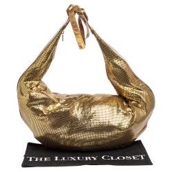 Pre Owned حقيبة هوبو كلوى شينمايل جلد وشبك معدن فضية