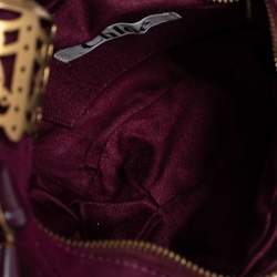 مملوكة مسبقًا Chloe Purple Beaded Canvas Ring Handle Hobo