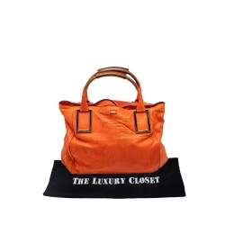 Pre Owned Chloe Orange Leather Large Ethel Tote