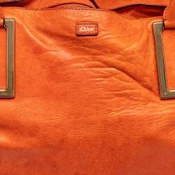 Pre Owned Chloe Orange Leather Large Ethel Tote