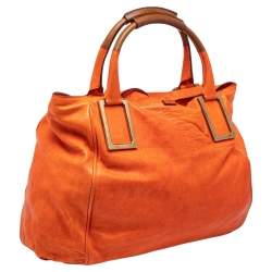 Pre Owned Chloe Orange Leather Large Ethel Tote