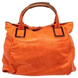 Pre Owned Chloe Orange Leather Large Ethel Tote