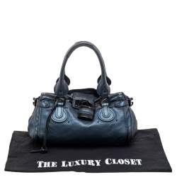 Pre Owned Chloe Blue Leather Medium Paddington Satchel