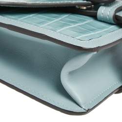 Pre Owned حقيبة كتف كلوي ميني آبي جلد بنقشة التمساح أخضر فاتح