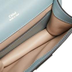 Pre Owned حقيبة كتف كلوي ميني آبي جلد بنقشة التمساح أخضر فاتح