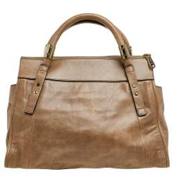 Pre Owned Chloe Brown Leather Zip Satchel