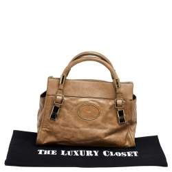 Pre Owned Chloe Brown Leather Zip Satchel