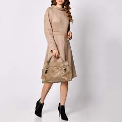 Pre Owned Chloe Brown Leather Zip Satchel