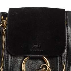 Pre Owned Chloe Black Leather and Suede Mini Faye Day Backpack