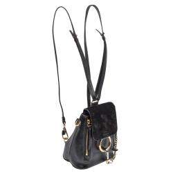 Pre Owned Chloe Black Leather and Suede Mini Faye Day Backpack