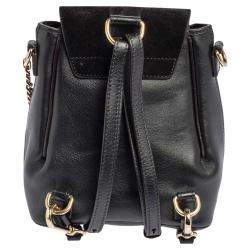 Pre Owned Chloe Black Leather and Suede Mini Faye Day Backpack