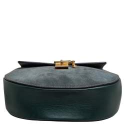 Pre Owned Chloe Grey/Green Leather and Suede Medium Drew Shoulder Bag