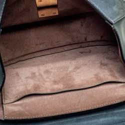 Pre Owned Chloe Grey/Green Leather and Suede Medium Drew Shoulder Bag
