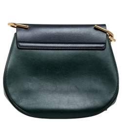 Pre Owned Chloe Grey/Green Leather and Suede Medium Drew Shoulder Bag