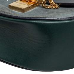 Pre Owned Chloe Grey/Green Leather and Suede Medium Drew Shoulder Bag