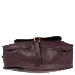 Pre Owned Chloe Burgundy Leather Medium Marcie Satchel