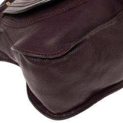 Pre Owned Chloe Burgundy Leather Medium Marcie Satchel