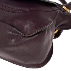 Pre Owned Chloe Burgundy Leather Medium Marcie Satchel