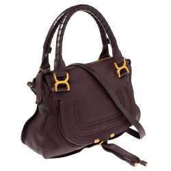Pre Owned Chloe Burgundy Leather Medium Marcie Satchel