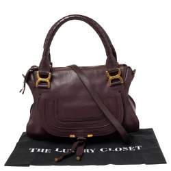 Pre Owned Chloe Burgundy Leather Medium Marcie Satchel