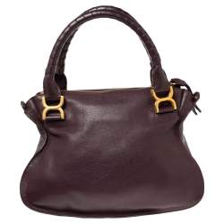 Pre Owned Chloe Burgundy Leather Medium Marcie Satchel