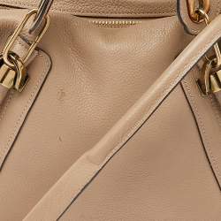 مملوكة مسبقًا Chloe Beige Leather Medium Paraty Shoulder Bag